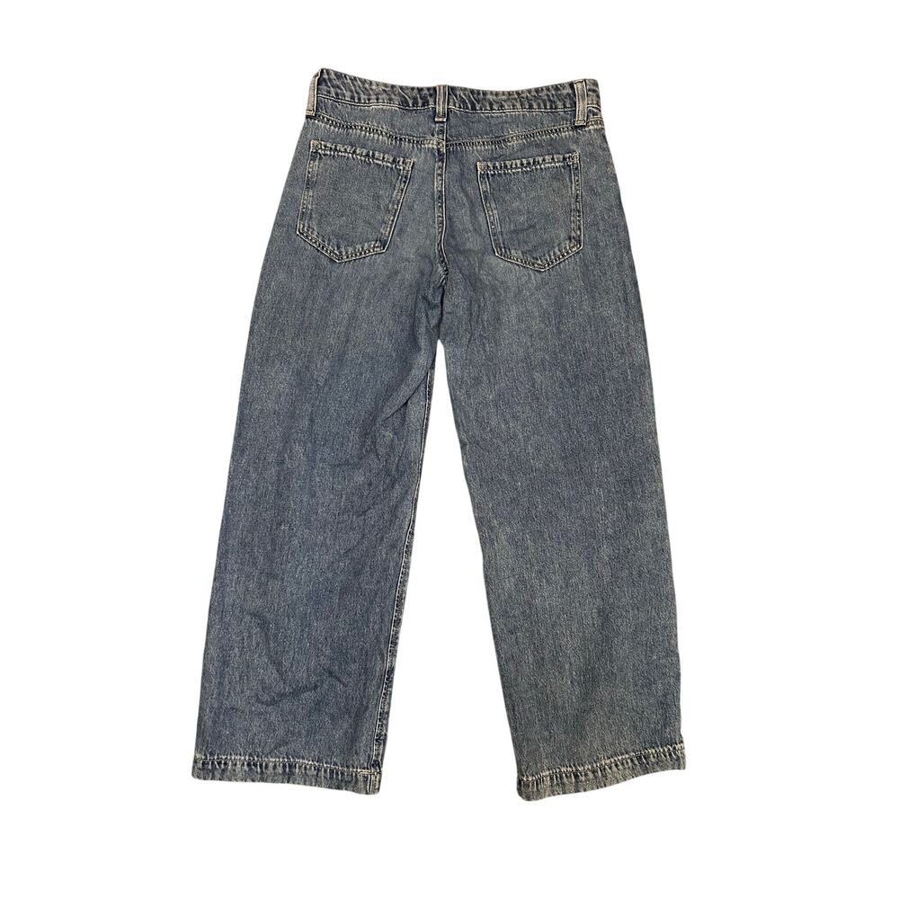 SO Floral Embroidered 100% Cotton Cropped High Rise Jeans - Picture 2 of 7